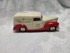 Vintage ERTL 1940 Panel Truck Bank,  First of America Bank" Branding Serial 197