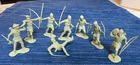 Marx Robin Hood Playset Merry Men Lot Of 8 Green Figures Vintage 54mm Medieval