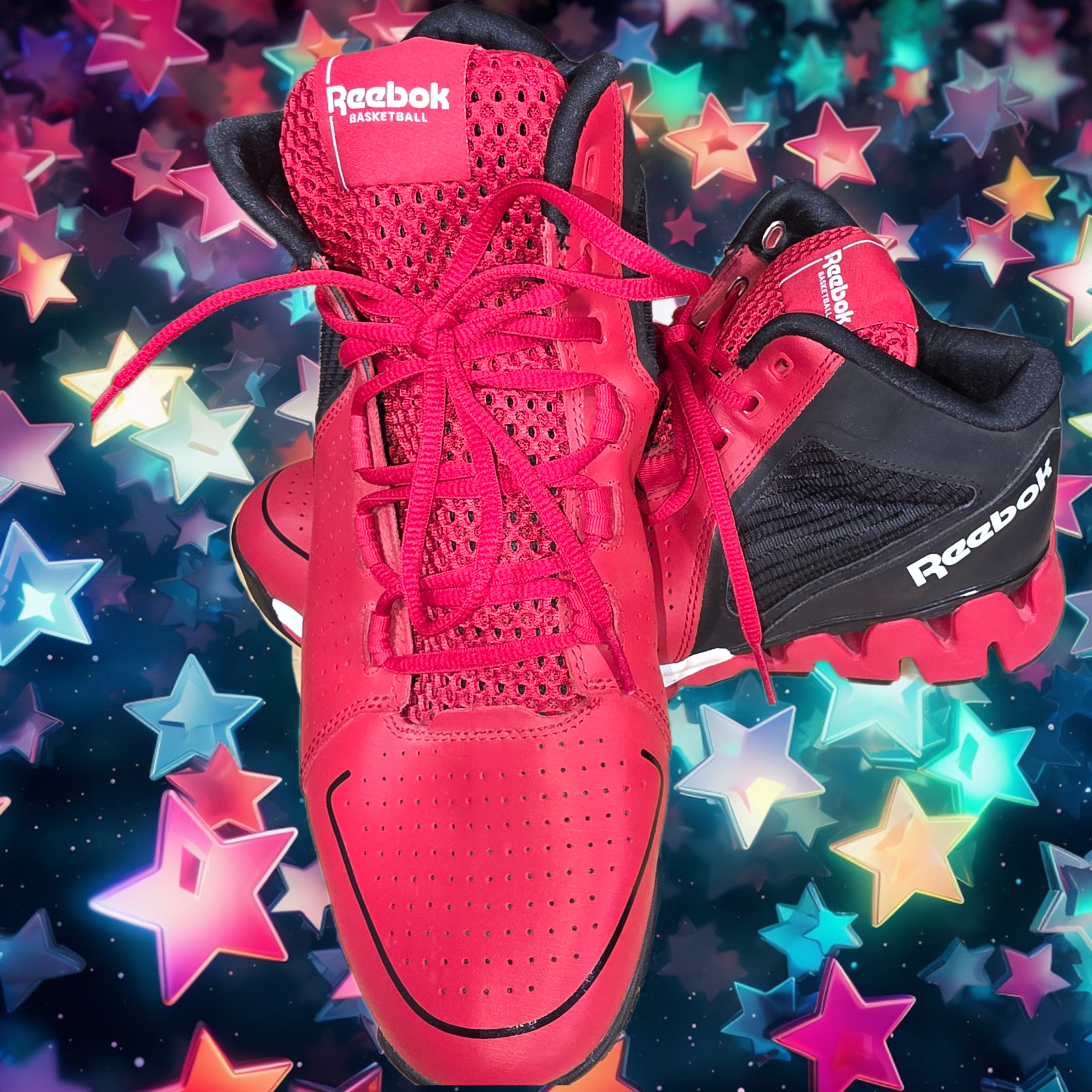 Reebok Zigkick Hoops Men's Red & Black Basketball Shoe Size 