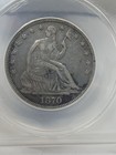 1870 Seated 50c ANACS VF20 Details — photo 3
