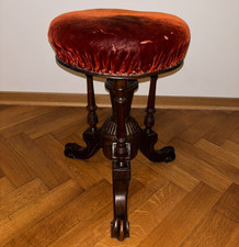 Viktorianischer Klavier Hocker aus dem 19. Jahrhundert, wohl Nussbaum, England