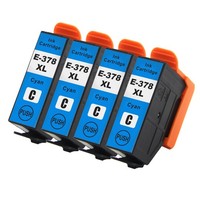 4 Cyan Xl Tintenpatronen Ersetzen Epson 378XLC Non-Oem / Compatible