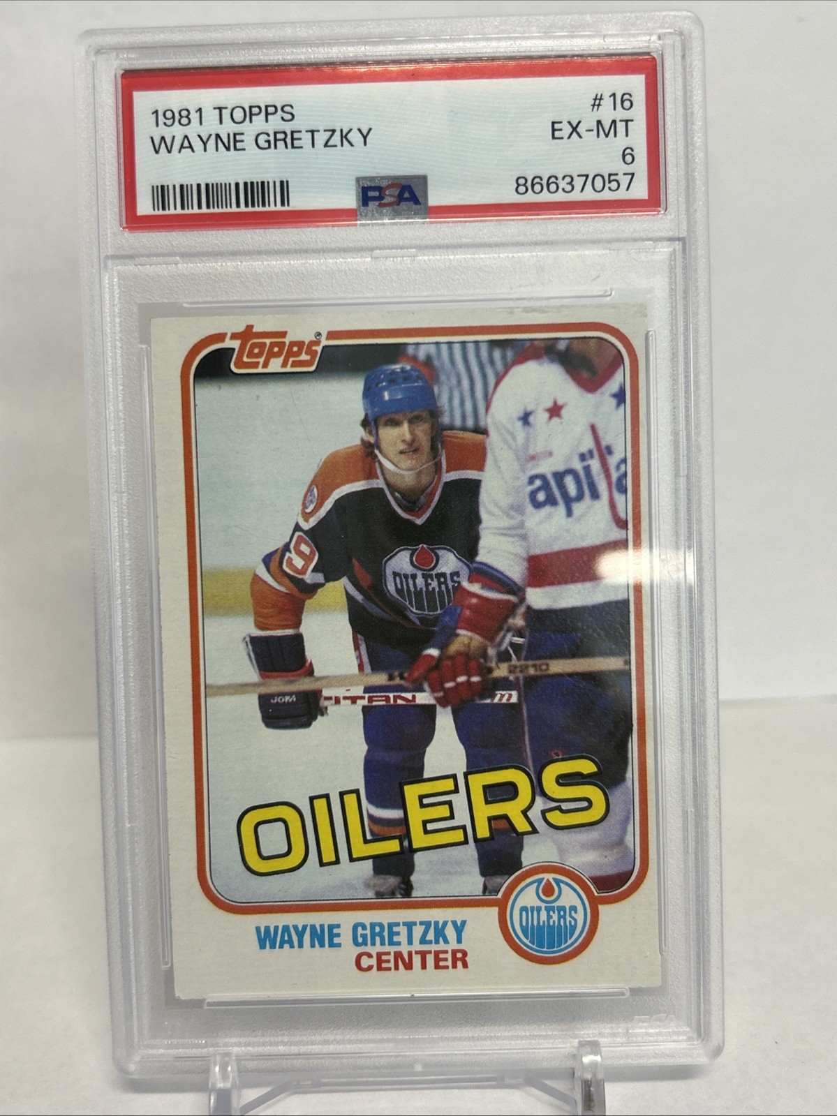 1981 TOPPS #16 WAYNE GRETZKY OILERS HOF PSA 6