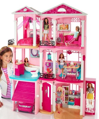 Mattel Barbie Story Pink Furnished Doll Town house Dreamhouse Townhouse  2015
