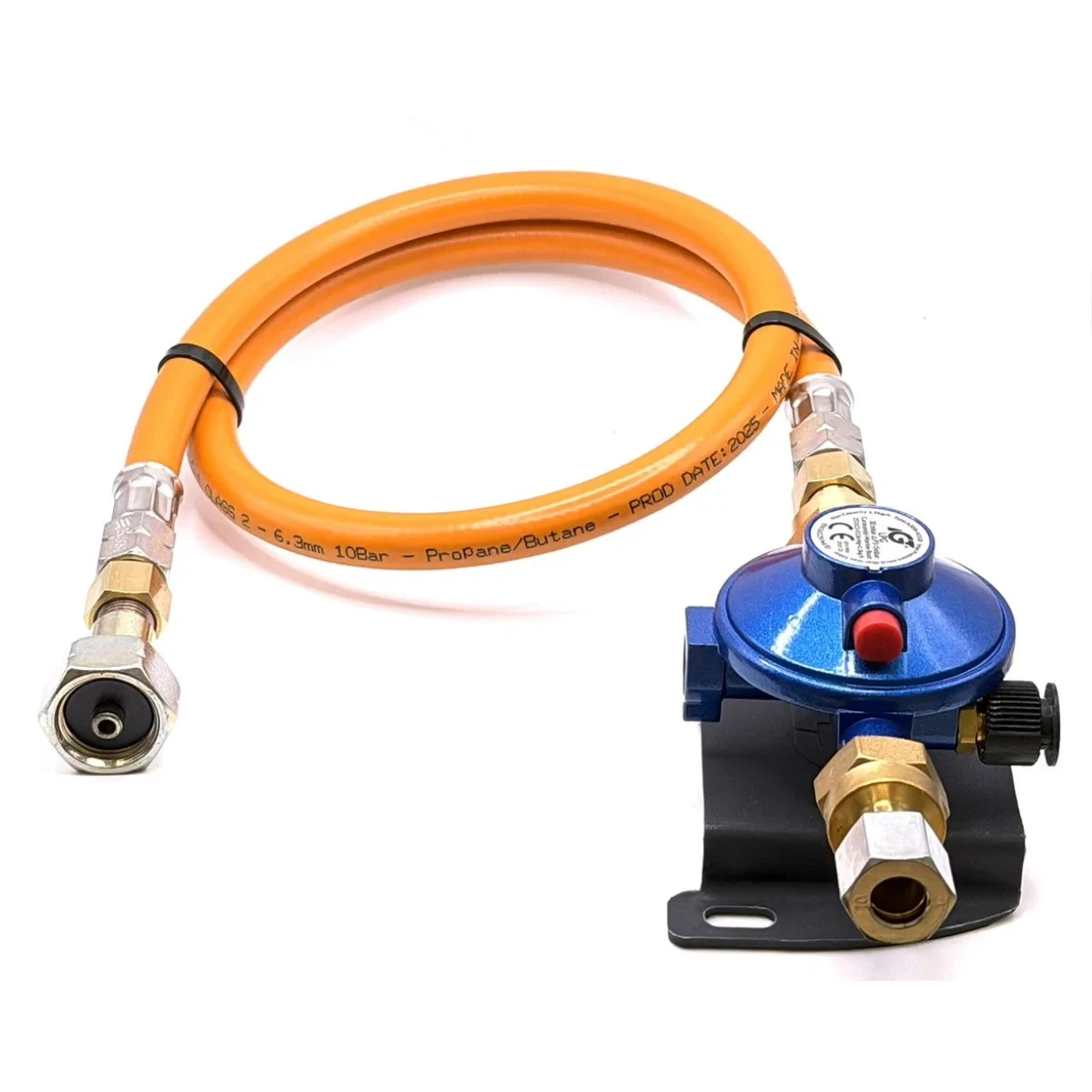 LPG RV 1.5m Gas Hose 30mbar W20 RH 20mm LH 10mm Motorhome