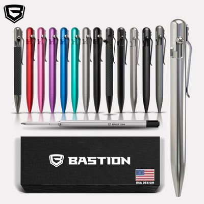 BASTION Titanium Bolt Action Ballpoint Pen | Alloy EDC Pocket Mens Gift