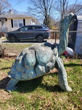 Giant Galapagos Bronze Tortoise Life Size Statue Shoots Water - Hose Hook up