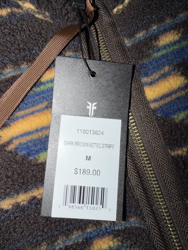 Chaqueta mediana a rayas aztecas marrón oscuro Frye Foto 3 de 4