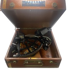 Vintage David White U.S. Navy BuNav Mark II Sextant 1941 Black Wood Case USA