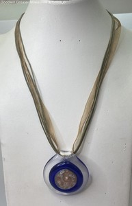 Multicolor Art Glass Pendant Necklace 27.8g