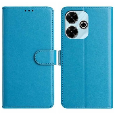 Hellblaue Ledertasche für Redmi 13C 4G mit 8 Kartenfächern