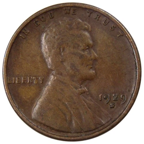 1929 S Lincoln Wheat Cent VG Very Good Bronze Penny 1c Coin Collectible