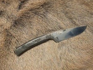 Hand Forged Drop Point Knife made from 1 1/4" Wrench Hunting Skinning