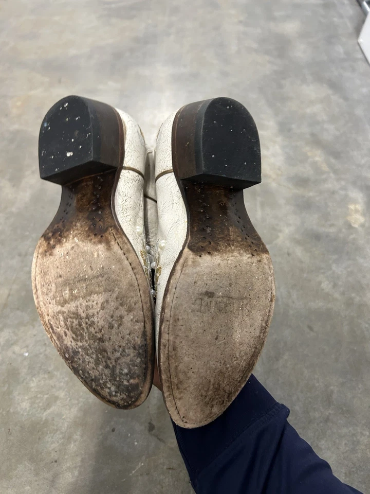Bota Western Shyanne Byrdie Crack Bordada Marfil Mujer Talla 7 M Foto 4 de 4