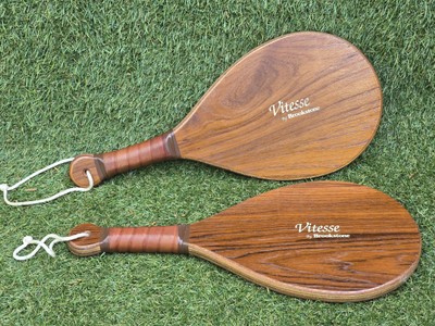 Vintage Vitesse Brookstone HANDMADE USA WOOD Paddles - 17.5''