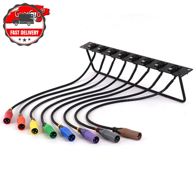 8-Wege 1 HE Gehäuse XLR Audio Jumper Rack, 8-Loch 3 Pin XLR Stecker Panelmontage Mikrofon Socke