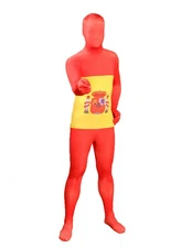 Full Body Spandex World Cup Zentai Suit - Spain Flag Design Bodysuit Costume