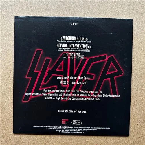 SLAYER LIVE INTRUSION CD SINGLE 1995 3 track promo sampler in card sleeve EU - Image 2 of 2