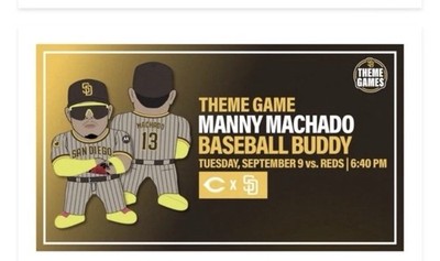 2025 San Diego Padres Manny Machado Buddy Theme Game Plush Exclusive Edition