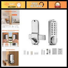 Keyless Entry Door Lock - 14 Key Mechanical Keypad, Waterproof Zinc Alloy, Adjus