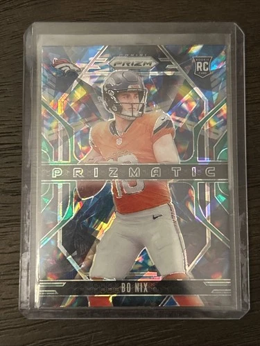 2024 Panini Prizm - Prizmatic Bo Nix #11 Green Prizm Cracked Ice  (RC)