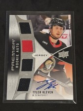 Tyler Kleven Rookie Auto Jersey 2023-24 UD Premier Ottawa Senators