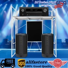 DJ Booth Portable DJ Facade Table Station Event Foldable Tabletop for Show Party