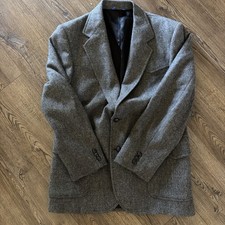 Vintage USA Pendleton Wool Blazer Mens 42 Gray Herringbone Tweed Sport Coat