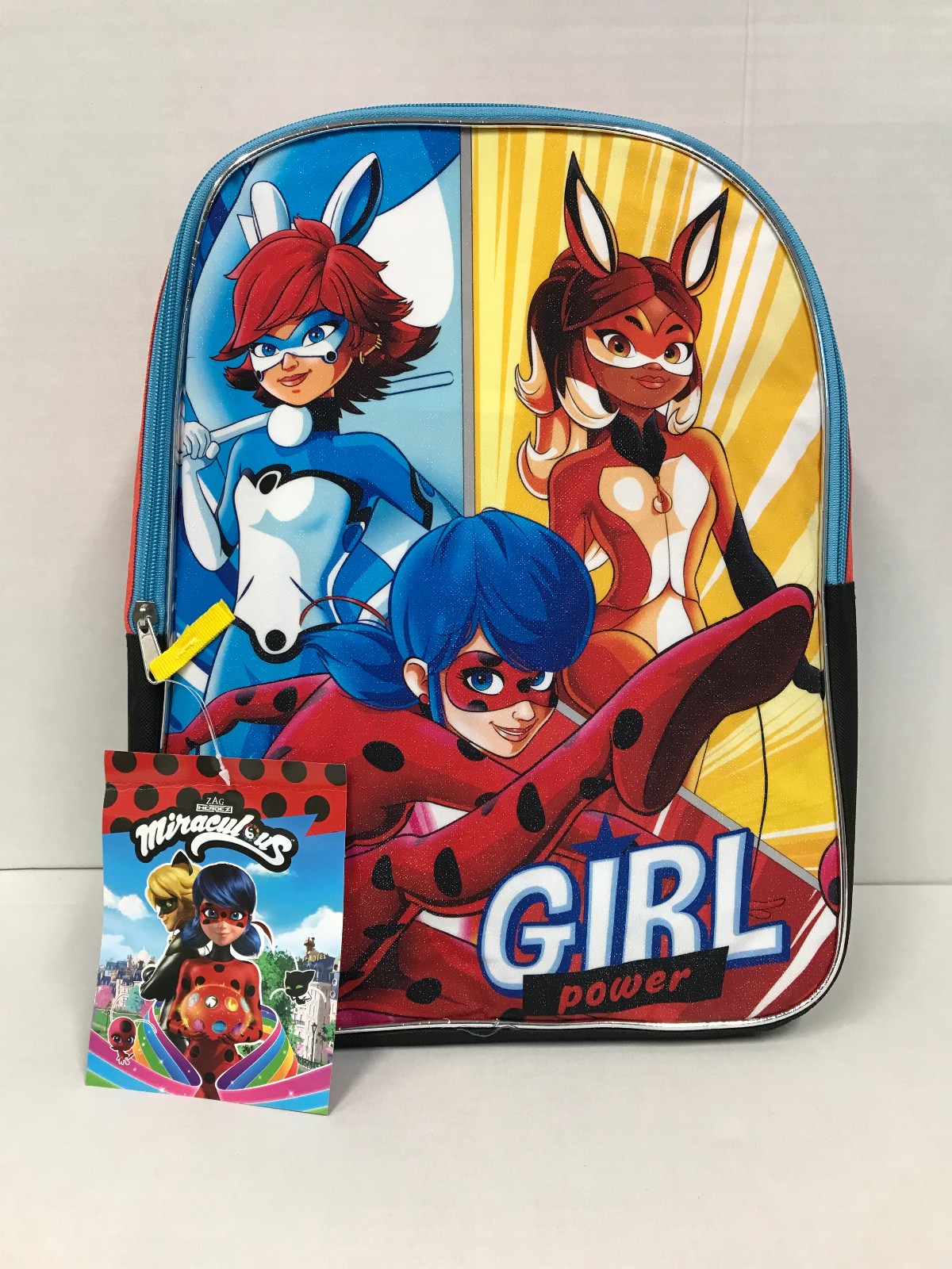 Large Backpack - Miraculous Ladybug Girl Power 16" Flat Light-Weight School Bag