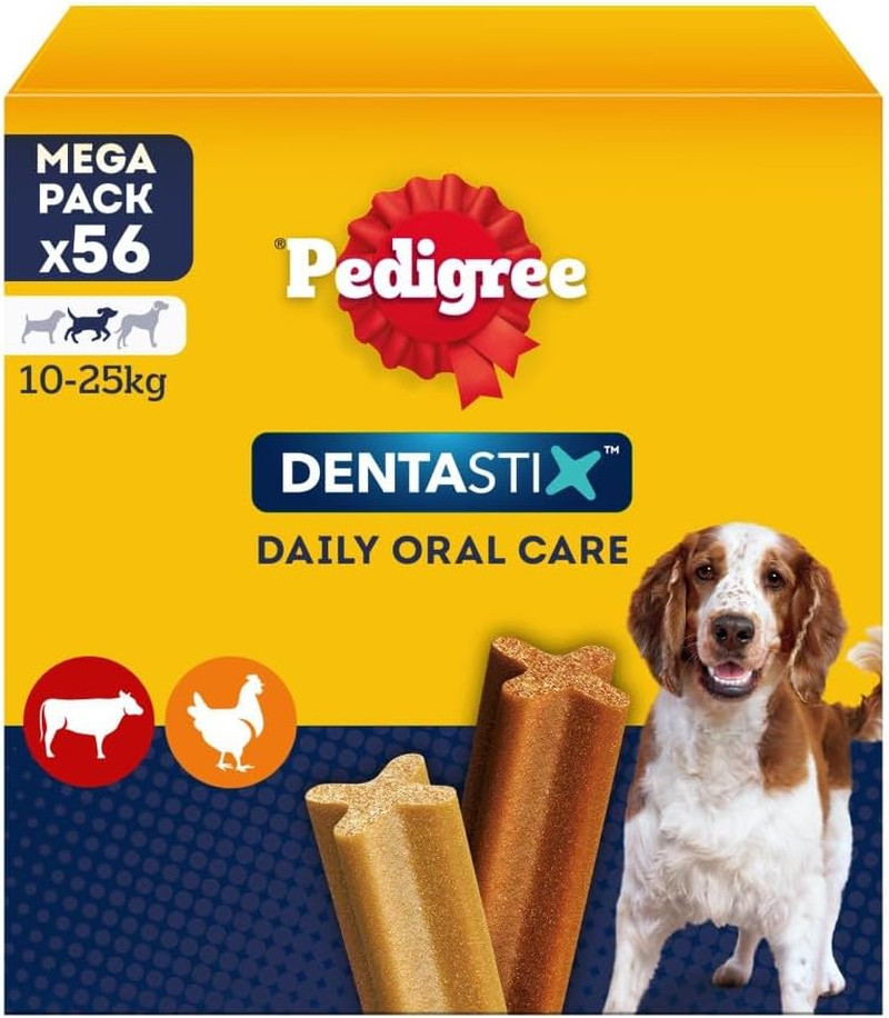 Pedigree Dentastix Cane Medio 10-25 Kg: 56 Stick Igiene Orale Offerta Scorta