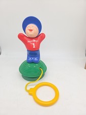 Vintage 1977 Johnson And Johnson Stand Up Man Pull Cord W/ Suction Cup Baby Toy