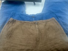 LOT OF 2 J Jill 100 Linen Wide Leg Cropped Pants Women s Large 722