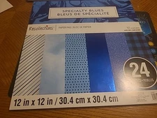 Specialty Blues Paper Pad by Recollections™, 12" x 12" "New" unopened 24 pages