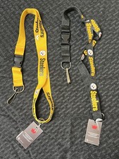 Lot 2 Official NFL Pittsburgh Steelers Football Lanyard Key Chain NEW 