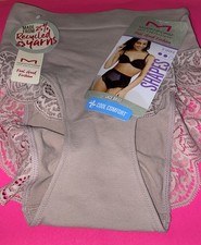 MAIDENFORM NUDE FIRM SPAPES BRIEF W LACE TRIM / SMALL