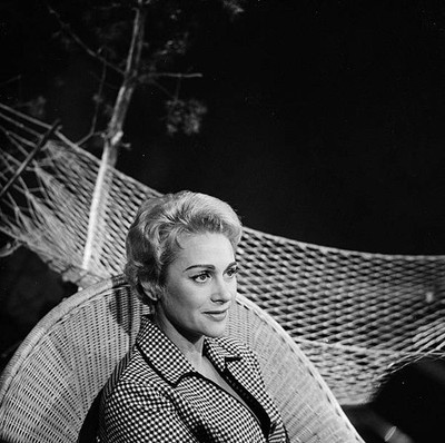 Martine Carol on the set of variety shows At your home this evening Old Photo