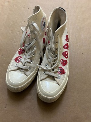 Converse Comme des Garçons HiTop Gr. 5 UK 37,5 EU Chuck Play Cream Sneaker sehr guter Zustand