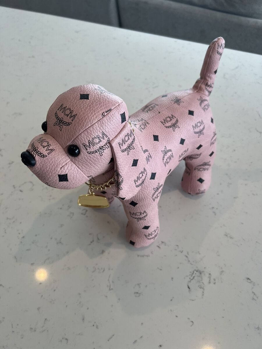 MCM Limited Dog Beagle Leather Plush Doll Stuffed Pink Toy W MCM Limited Dog Beagle Leather Plush Doll Stuffed Pink Toy W