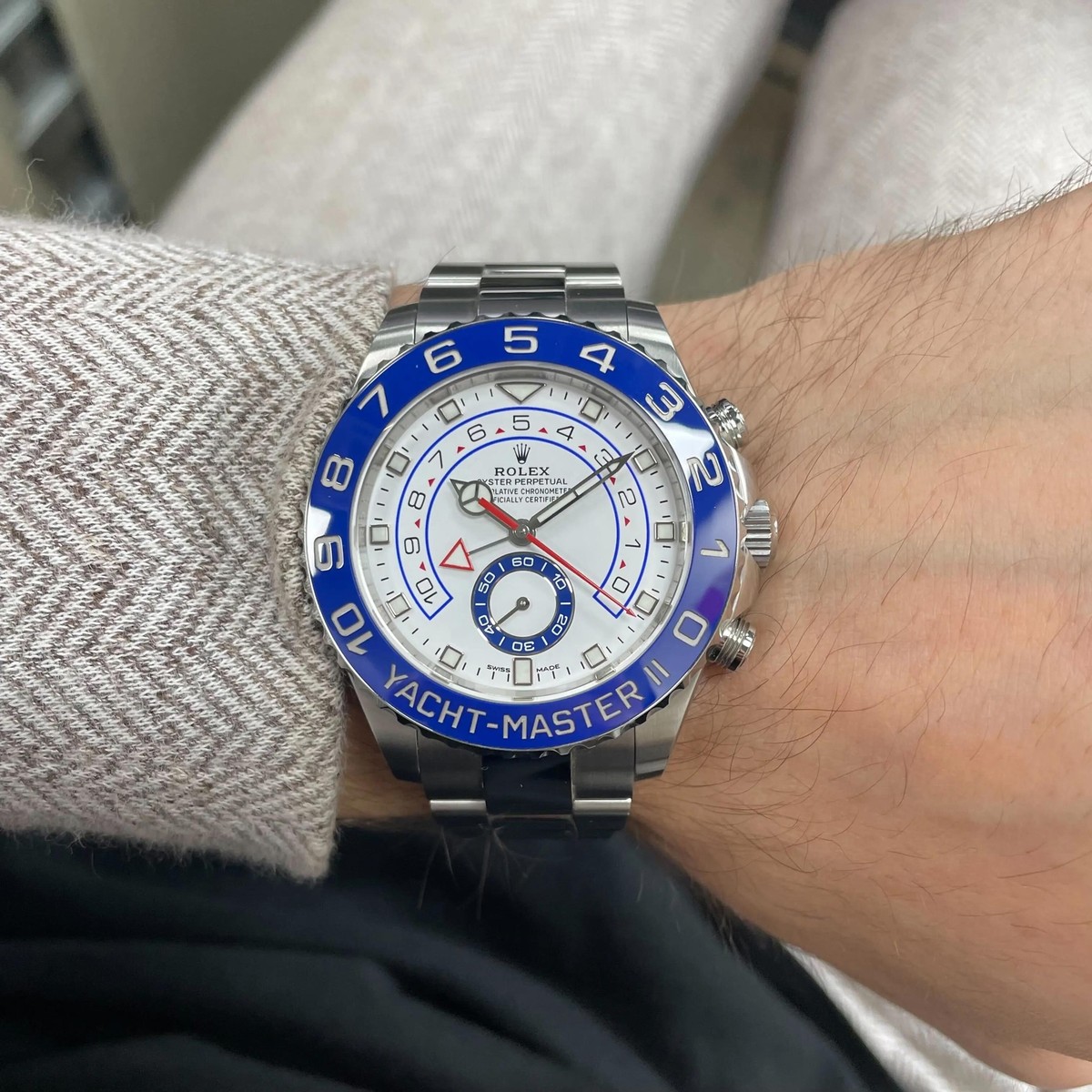 2022 Rolex 116680 Yacht-Master II 44mm Steel Ceramic White Dial