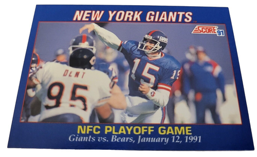 1991 Score Football Card B1 New York Giants NFC Playoff Game Jeff Hostetler (T