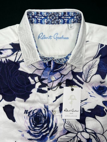 Robert Graham CHINOSERIE GESEHEN $ 328 EXKLUSIV bestickt groß neu mit Etikett klassische Passform L - Bild 2 von 6