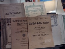 Vintage Sacred Songs Sheet Music Lot Of 12 Sheets Christian Church Praise VG...