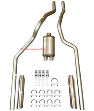Truck Dual Exhaust w/ MaxFlow 14" Fits 99-08 Chevrolet Silverado GMC Sierra