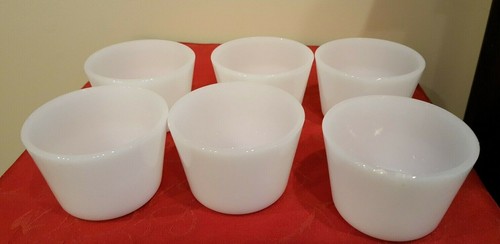 Set of 6 Vintage White Glasbake Custard Cups - 第 1/6 張圖片