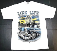 Lowrider T-shirt Low Life Urban Streetwear Men's 100% Cotton Tee White New