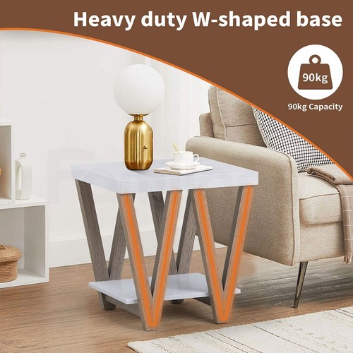 Familand Side End Table Night Stand Nesting Bedside Tables Storage Shelve Wooden - Picture 5 of 9