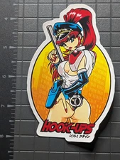 Hook-Ups Sticker Decal - Anime Police Girl Design, Retro Art Pin-Up