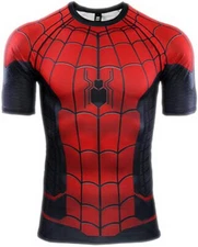Men's T-shirts Spider Superhero Compression Tights Short Sleeve Tops Tee Gym