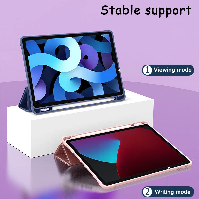 For iPad 5th 6th Generation Air 1 2 Leather Stand Case Cover with Pencil Holder - Image 4 of 4