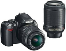 USED Nikon D D60 double LENS kit- Black Kit w/ AF-S DX VR 18-55mm and 55-200mm